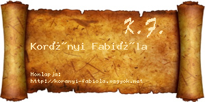 Korányi Fabióla névjegykártya